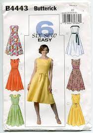 Vintage Style Fit And Flare Dress Pattern Sleeveless Princess Seam Strapless Cap Sleeve Butterick 4443 Bust 38 40 42 44 Sewing Pattern Flare Dress Pattern Strapless Dress Pattern Sundress Pattern