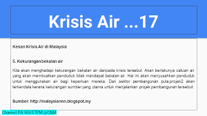 Krisis air lembah kelang 1998 merujuk kepada krisis yang berlaku di malaysia pada. Cnm On Twitter Pa Sem 2 Krisis Air Pkp3day9 Bekerjadarirumah