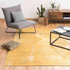 tapis en coton jaune moutarde 155 x 230 cm feel maisons du monde interior design yellow carpet rugs