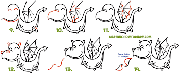 How To Draw A Cute Kawaii Chibi Dragon Shooting Fire With Easy Step By Step Drawing Tutorial For Kids And Beginners How To Draw Step By Step Drawing Tutoria