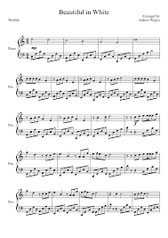 Westlife Beautiful In White Sheet Music For Piano Solo Musescore Com