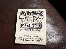 Dick’s Last Resort, Chicago, IL, Full Unstruck Girlie Matchbook