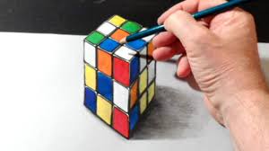 How To Draw 3d Rubik S Cube Trick Art On Paper 3d Drawings Illusion Art Rubiks Cube