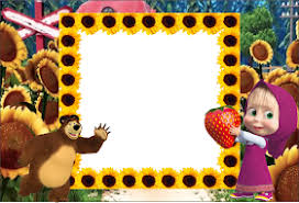 Fiestas Personalizadas Imprimibles 20 Hermosas Tarjetas De Masha Y El Oso Gratis Editable Masha And The Bear Flowers Frame