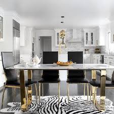 A marble top dining table looks chic in both black and white; Rectangular Marble Dining Table Top Design Ideas