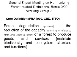 Second Expert Meeting On Harmonizing Forest Related Definitions For Use By Various Stakeholders