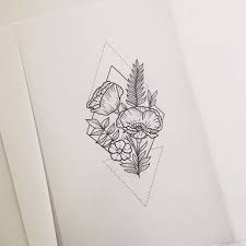 Absolutely Love Wild Flower Geometric Geometric Flower Tattoo Poppies Tattoo Geometric Tattoo