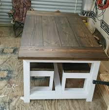 6 X3 1 2 Farmhouse Table With Two Benches Rustic Dining Table Home Decor Diy Farmhouse Table