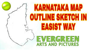 Southwestern state karnataka on map india stock vector royalty free. Karnataka Map Outline Sketch In Easist Way Evergreen Arts And Pictures Youtube