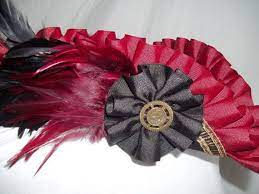 Steampunk Pirate Hat The Red Baroness Black And Red Ooak Tricorn Hat Pirate Hats Steampunk Pirate Black And Red