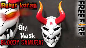 Logo squad free fire berbagai format ini bisa anda unduh gratis. Cara Membuat Topeng Bloody Samurai Inqubator Free Fire Bubur Koran Youtube