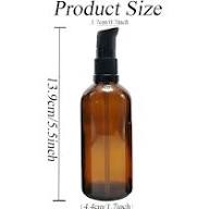 2Pcs (100ml/ 3.4oz) Amber Glass Empty Pump Press Bottles with Cap  Refillable Portable Bottle Vial Case Makeup Pot Jar Travel Sub Bottling for  Lotion ...