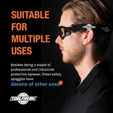 Amazon.com: ToolFreak Spoggles Safety Glasses, ANSI Z87 Rated, Foam Padded,  Clear Distortion Free Polycarbonate Lenses, UV and Impact Rating, Headstrap  and Carry Pouch : Tools & Home Improvement