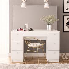 Walmart Modern Vanity Table With Mirror And 7 Drawers 240 Reg 325 Deals Finders In 2020 Modern Vanity Table Dressing Table Vanity Modern Vanity
