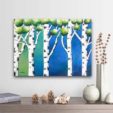 Birch Tree Wall Art Canvas Birch Tree Painting On Canvas Aspen Tree Wall Art Green Blue Etsy Tree Painting Tree Wall Art Birch Trees Painting