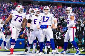 Josh Allen Of The Buffalo Bills Celebrates A Running Touchdown During Buffalo Bills Buffalo Bills Football Buffalo Bills Quarterbacks