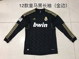Black And Gold Jersey Retro Version 2011 12 Real Madrid Away Black Gold Sleeve Ls Thailand Soccer Jersey Aaa 510 Long Sleeve Tshirt Men Long Sleeve Sleeves
