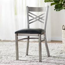 Ebern Designs Macarthur Upholstered Cross Back Dining Chair Upholstery Colour Black In 2020 Cross Back Dining Chairs Upholstered Dining Chairs Dining Chairs