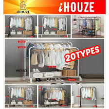 Hang clothes from hangers on the top railing, or add a hanging organizer to store folded items, shoes, and other accessories. Ready Stock Clothes Rack Hanging Organizer Drying Laundry Hanger Shelves Wardrobe Bedroom Balcony Ikea Mulig Rack Shopee Singapore