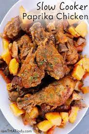Amazing Slow Cooker Paprika Chicken Easy Delicious Recipe Chicken Slow Cooker Recipes Crockpot Recipes Easy Chicken Crockpot Recipes