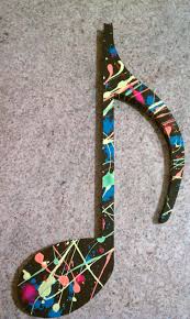 Splatter Painted Music Note Music Painting Music Art Music Crafts