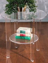 Round Clear Acrylic End Table Offers The Best In Contemporary Design Accent Table Area Rugs For Sale Acrylic Table