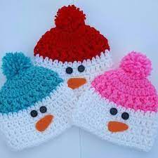 Crochet Snowman Hat Baby Beanie Newborn Toddler Children Crochet Christmas Hats Crochet Hats Crochet Baby Hats