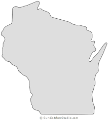 Wisconsin Map Outline Printable State Shape Stencil Pattern Map Outline Printable Patterns Pattern