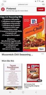Mccormick Copy Cat Chili Seasoning Spice Mix Recipes Homemade Spices Mccormick Chili Recipe