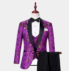 Black And Purple Tuxedo Royal Purple And Gold Tuxedo 3 Piece Gentleman S Guru Purple Tuxedo Dress Suits For Men Purple And Gold Dress
