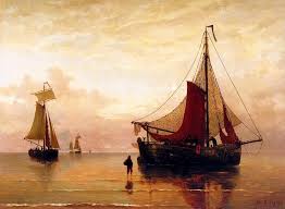 Hendrik Willem Mesdag 1831 1915 Zonsondergang Op Het Strand Van Scheveningen Barcos Pinturas Marina