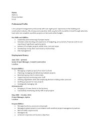 construction project manager resume