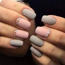 99outfit Com Fashion Style Men Women Grey Gel Nails Grey Nail Designs Grey Matte Nails