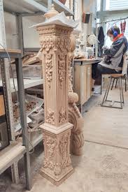 Pillar For Stair In 2020 Wooden Pillars Pillar Design Wooden Front Door Design