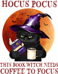 Leavin' with your bitch, ayy, ayy. Hocus Pocus This Book Witch Needs Coffee To Focus Cat Witch Moon Halloween Shirt
