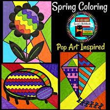 Spring coloring pages bingo dauber art. Spring Coloring Pop Art Inspired By Susie S Notebook Tpt