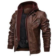 Jamickiki New Fashion Mens Pu Leather Motorcycle Thin Jacket Coat 2 Colors Wish Leather Jacket Men High Quality Leather Jacket Brown Leather Jacket