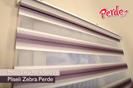 Mor Ekru Renk Gecisli Pliseli Zebra Perde Perde Zebra Mor Lila Ekru Renkli Zebra Perde Renkler