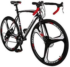 amazon com obk xc550 road bike 700c wheels 21 speed disc brake mens or womens bicycle cycling 3 spoke wheel 54cm best road bike speed bicycle steel bicycle