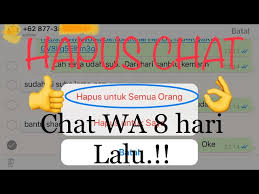 Untuk mengembalikan chat whatsapp yang sudah terhapus tanpa backup, silahkan klik menu 'chats'. Hapus Chat Wa Untuk Semua Orang Chat Sudah 8 Hari Youtube
