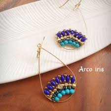 彩りドロップピアス アイボリー ジュエリーパターン ビーズジュエリーパターン ピアス