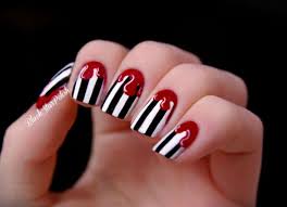 Black And White Drip Nails Drip Nails Red White Black Drip Nails Nails Inspiration Pretty Nails