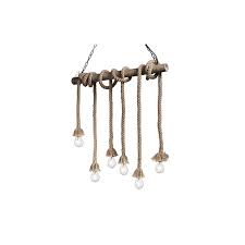 Yeah, we're not sure about this one, either. Ideal Lux Id134826 Canapa Rustic Sailor Rope Island Pendant Light 6 Bulb Ideas4lighting Sku42557i4l