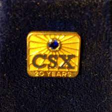Vintage Csx Railroad 20 Year Service Pin Tie Tack Lapel Pin Gold With Blue Stone Lapel Pins Blue Stone Tie Tack