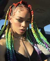 Black And Rainbow Box Braids 786 Likes 6 Comments Magical Wonderland Magicalwonderlandclothing On Instagram Rainbow Dreams Hair Styles Braided Hairstyles Box Braids Hairstyles