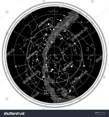Celestial Map Night Sky Astronomical Chart Stock Vector