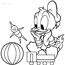 This coloring page displays donald duck and three baby ducks. Duck Coloring Pages Cute Donald Duck Drawing Novocom Top