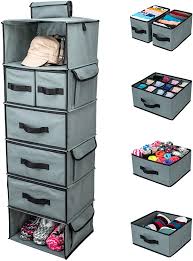 The best closet organizers and closet storage ideas, according to professional organizers, including the best the best closet organizers, according to professional organizers. Amazon Com Smirly Hanging Closet Organizer Shelves Grey 6 Shelf Closet Storage With 5 Clothes Organizer Drawers And Purpose Made Pockets Sweater Or Shoe Organizer Baby Nursery Closet Organization And Storage Home