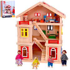Esta casa de muñecas woden está hecha con amor y cuidado de madera contrachapada. Casa De Munecas Madera 3 Pisos Www Didacticosarcoiris Cl
