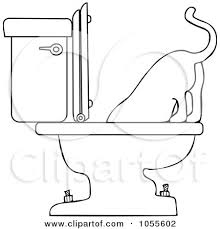 Color your friends and family envious when they see how well your toddler toilet trained. Royalty Free Vector Clip Art Illustration Of A Coloring Page Outline Of A Cat Drinking From A Toilet By Djart 1055602